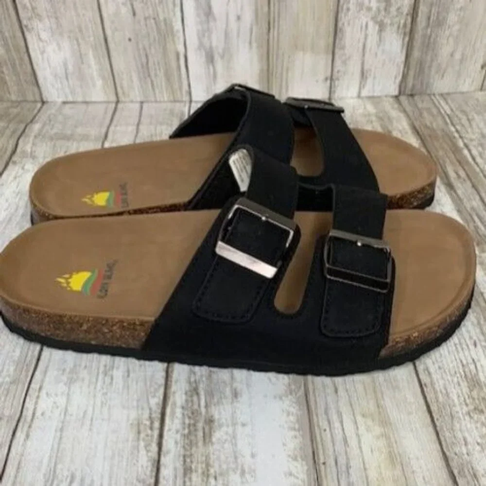 Aloha‎ Island Womens Size 9W Black Strap Buckle Sandals